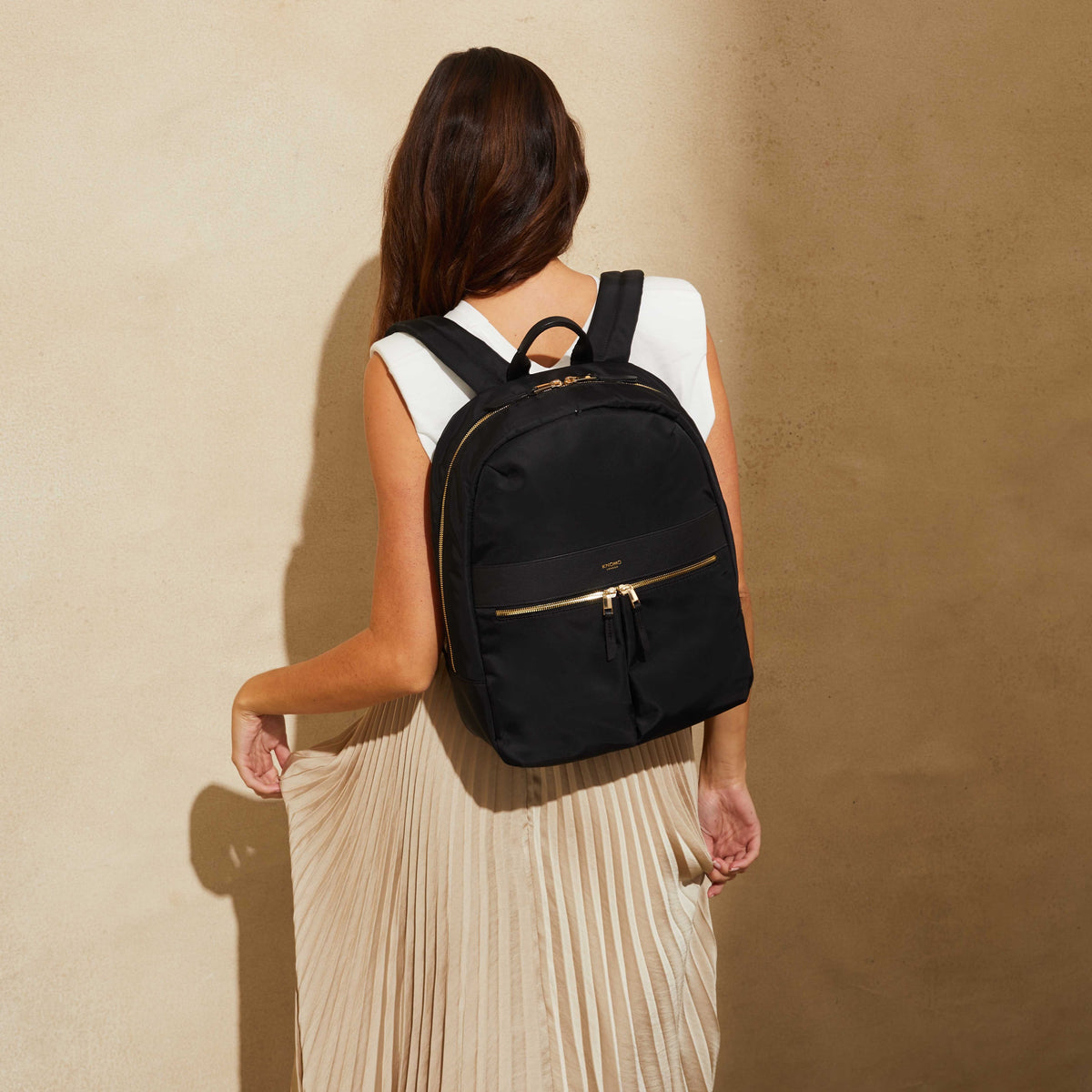 beaux leather laptop backpack 14 Black Beauchamp Leather 15" Laptop Backpack | KNOMO London
