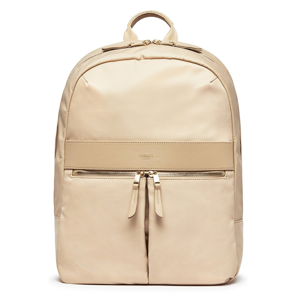 KNOMO Beauchamp Laptop Backpack From Front 14" -  Trench Beige | knomo.com