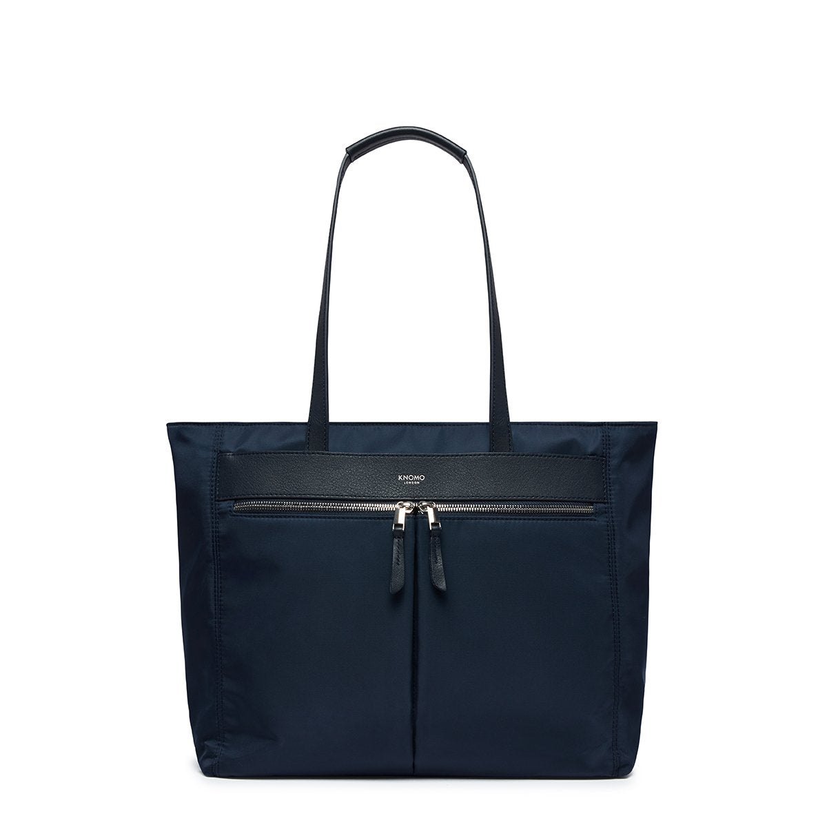 KNOMO Grosvenor Place Tote From Front 14" -  Dark Navy Blazer | knomo.com