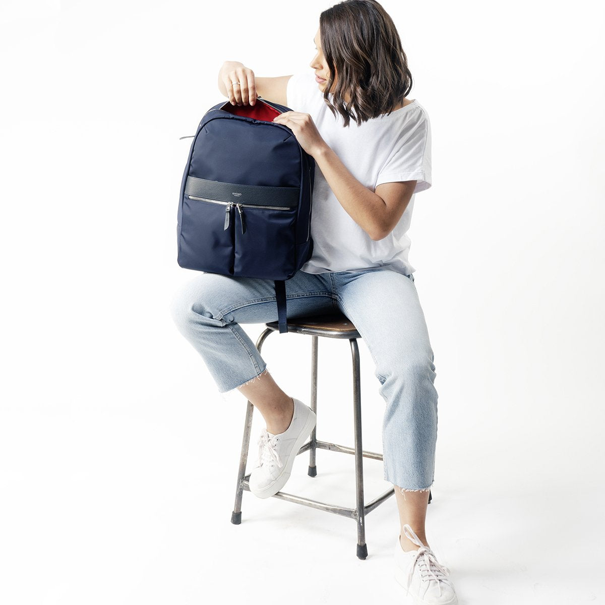 beaufort 15 laptop backpack Knomo Mayfair Beaufort Laptop Backpack – 15.6” Dark Navy