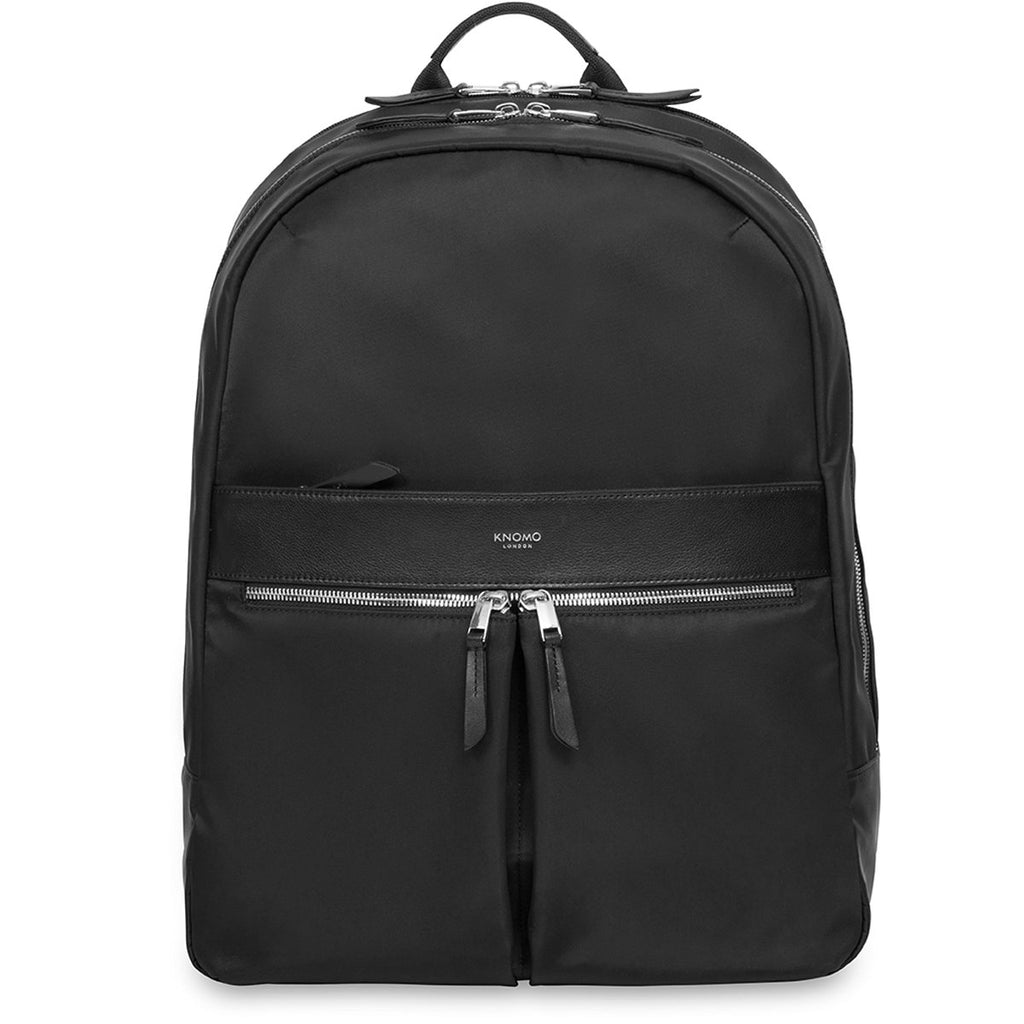 KNOMO Beaufort Laptop Backpack From Front 15.6" -  Black | knomo.com