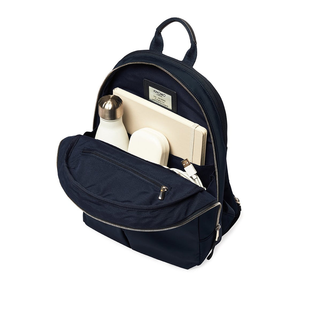 KNOMO Mini Beaufort Backpack Internal With Items 12" -  Dark Navy Blazer | knomo.com