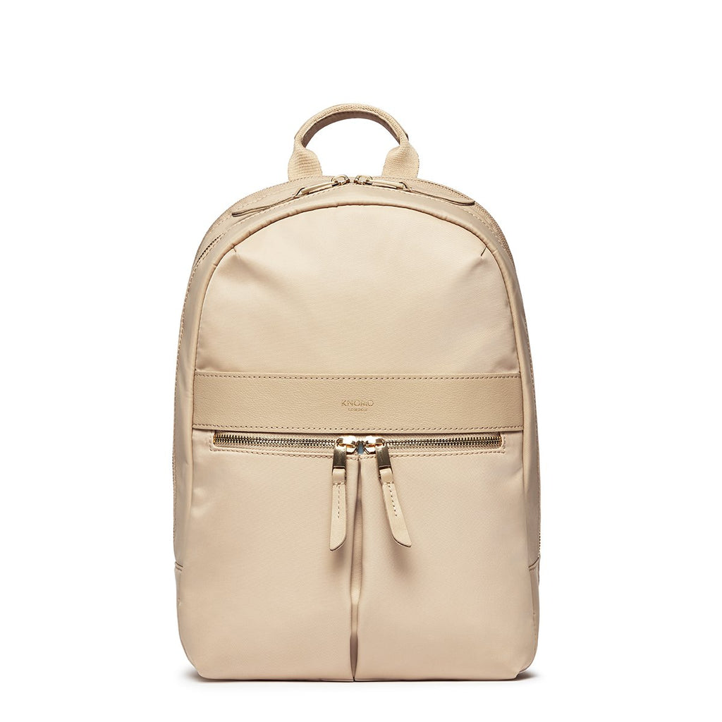 KNOMO Mini Beaufort Backpack From Front 12" -  Trench Beige | knomo.com