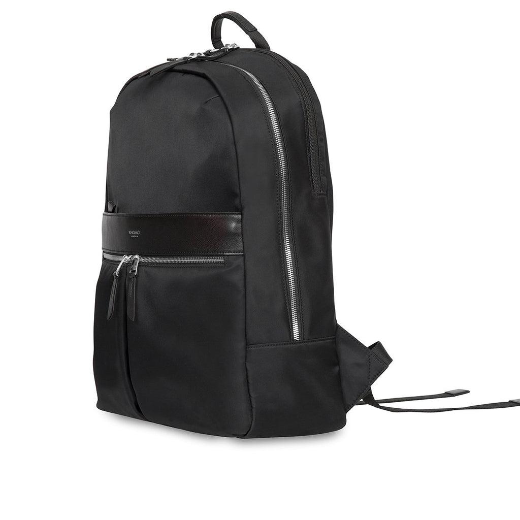 KNOMO Beaufort Laptop Backpack Three Quarter View 15.6" -  Black | knomo.com