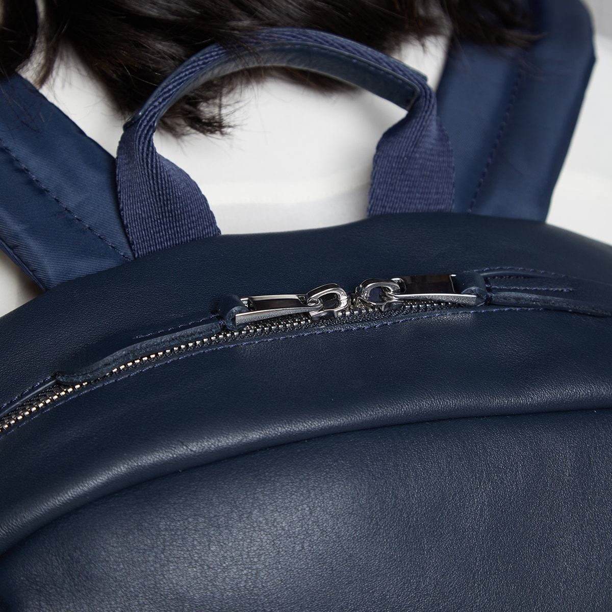 beaux leather backpack Dark Navy Blazer Beaux Leather 15" Laptop Backpack | KNOMO London