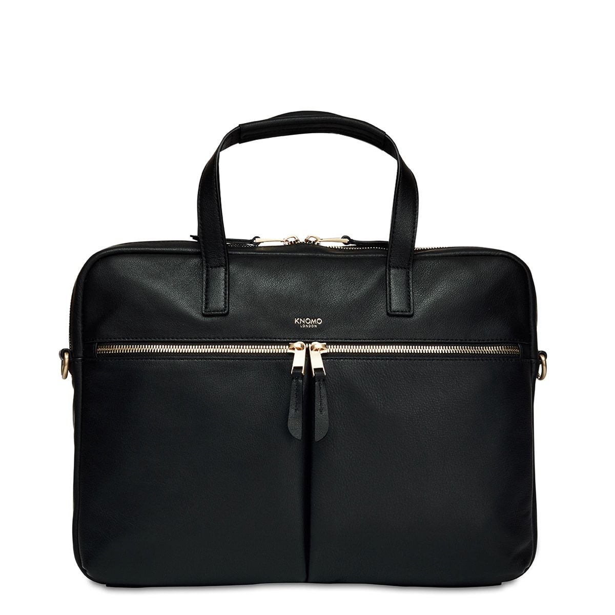 KNOMO Hanover Laptop Briefcase From Front 14" -  Black | knomo.com