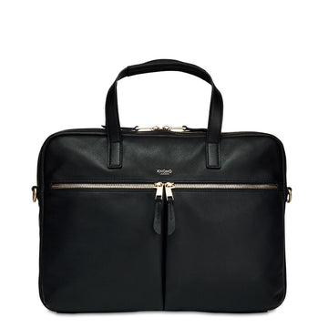 KNOMO Hanover Laptop Briefcase From Front 14" -  Black | knomo.com
