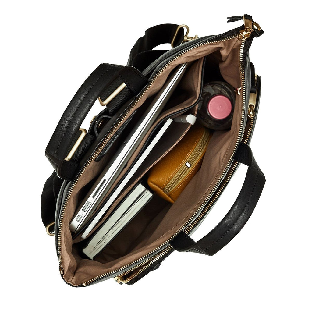 KNOMO Harewood Laptop Tote Backpack Internal With Items 15" -  Black | knomo.com