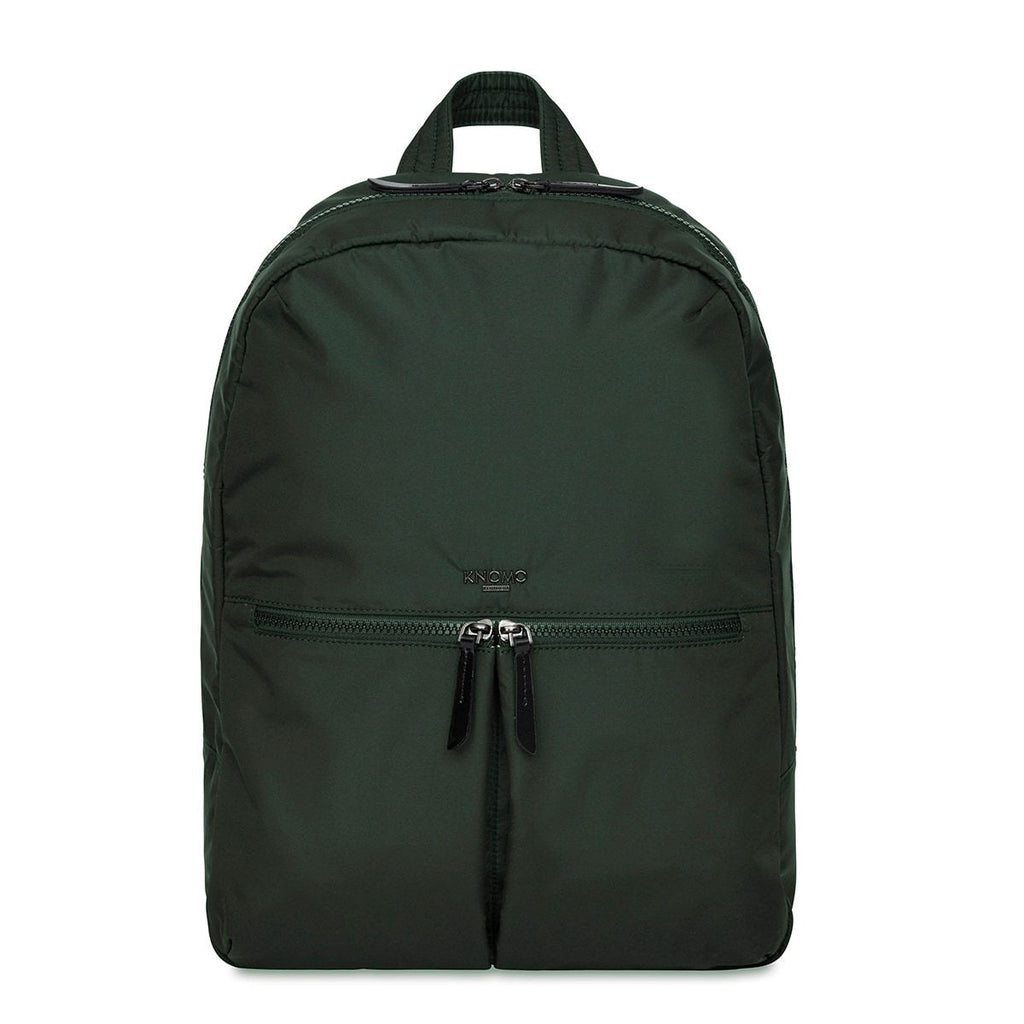 KNOMO Berlin Laptop Backpack From Front 15" -  Bottle Green | knomo.com