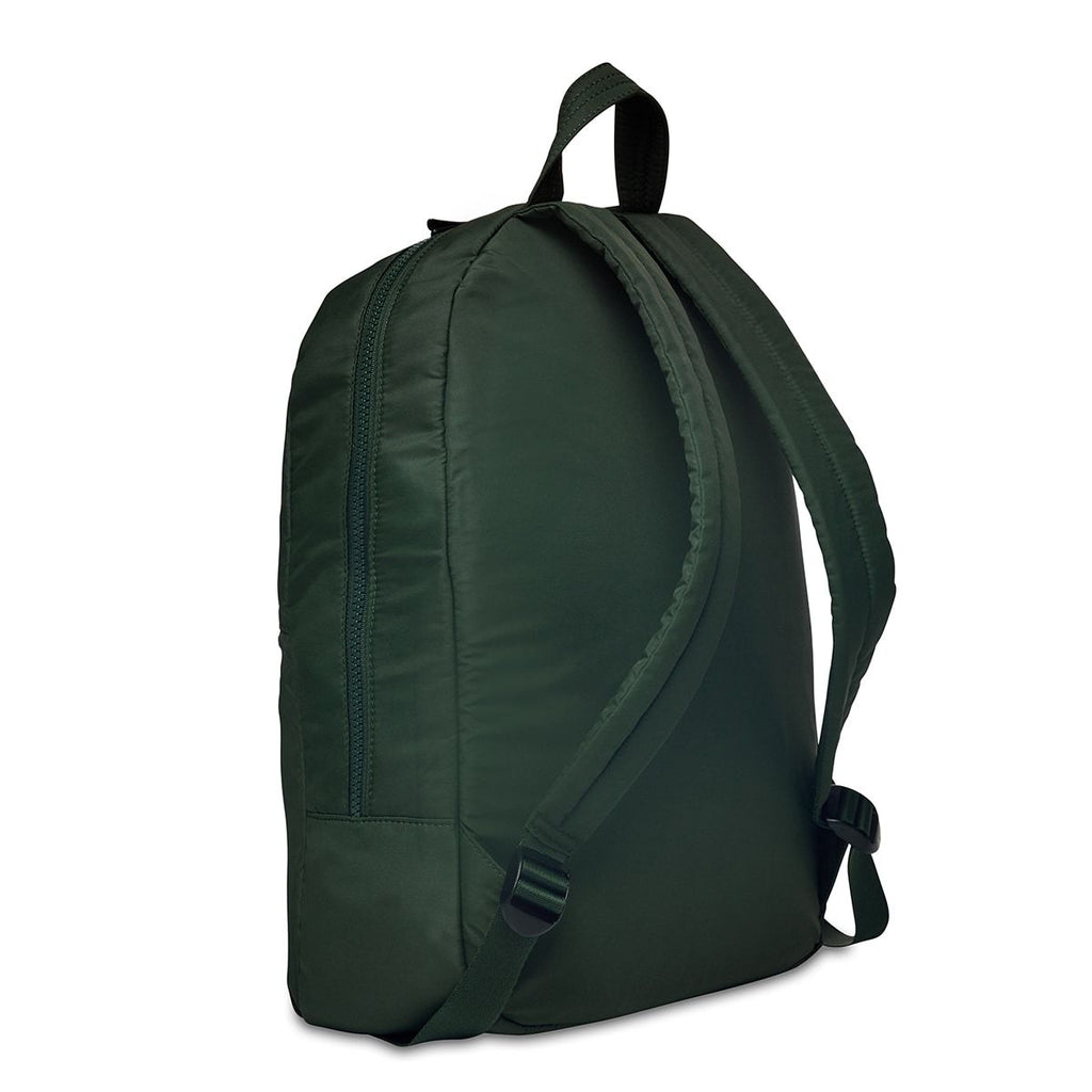 KNOMO Berlin Laptop Backpack Three Quarter View From Back 15" -  Bottle Green | knomo.com