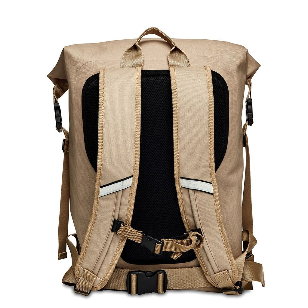 KNOMO Cromwell Roll-Top Laptop Backpack From Back 14" -  Desert | knomo.com