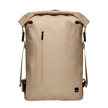 KNOMO Cromwell Roll-Top Laptop Backpack From Front 14" -  Desert | knomo.com