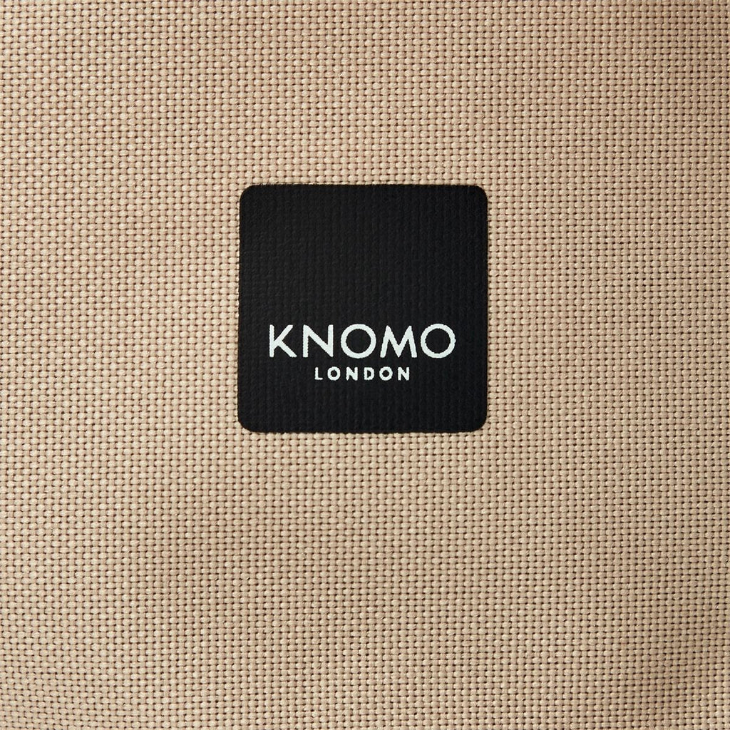 KNOMO Cromwell Roll-Top Laptop Backpack Close Up Logo 14" -  Desert | knomo.com