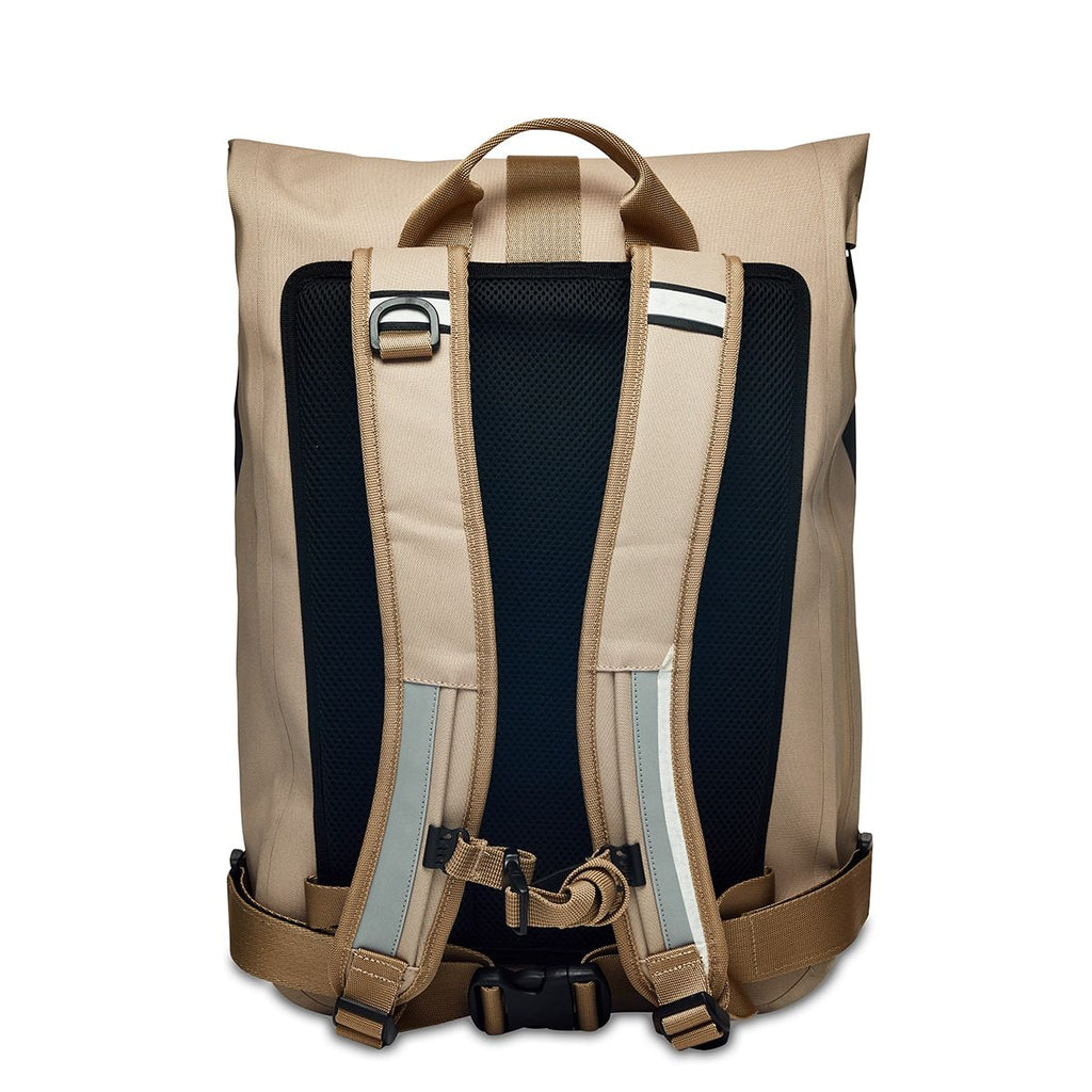 KNOMO Kew Roll-Top Laptop Backpack From Back 15" -  Desert | knomo.com