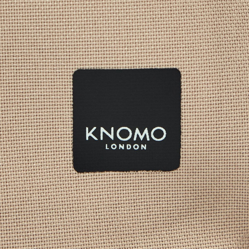 KNOMO Kew Roll-Top Laptop Backpack Close Up Logo 15" -  Desert | knomo.com