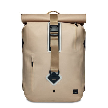 KNOMO Kew Roll-Top Laptop Backpack From Front 15" -  Desert | knomo.com