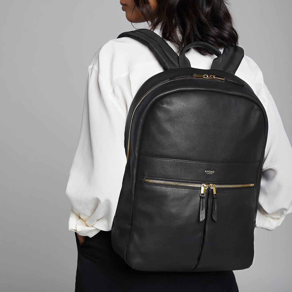 black leather backpack with gold zipper Montana | Black/Brushed Red Zip and everything you carry along the way Lodis Women's Catalina 2.0 Pebbled