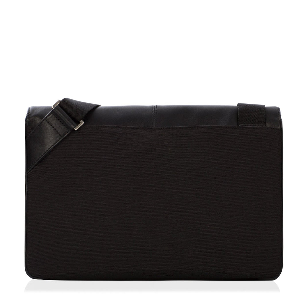 KNOMO Kinsale Laptop Messenger Bag From Back 13" -  Black | knomo.com