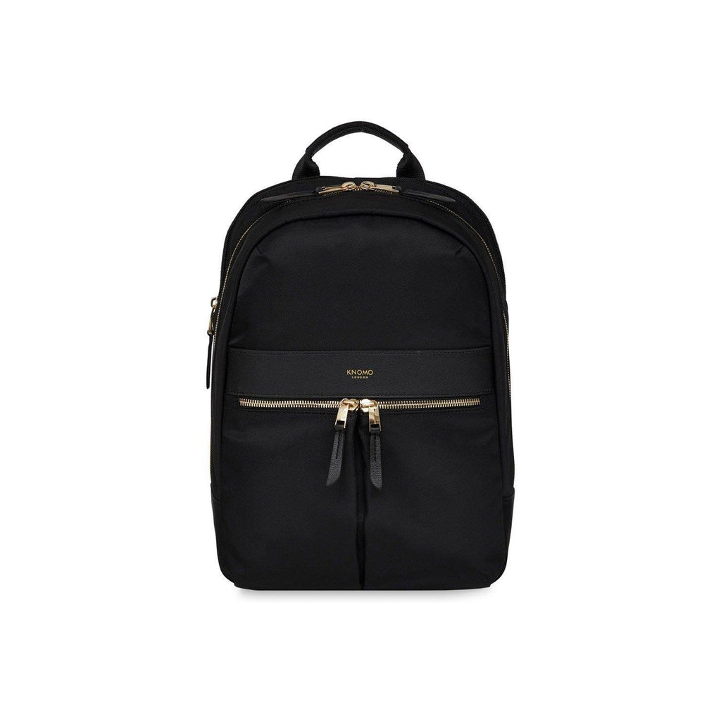 KNOMO Mini Beaufort Expandable Backpack From Front 12" -  Black | knomo.com