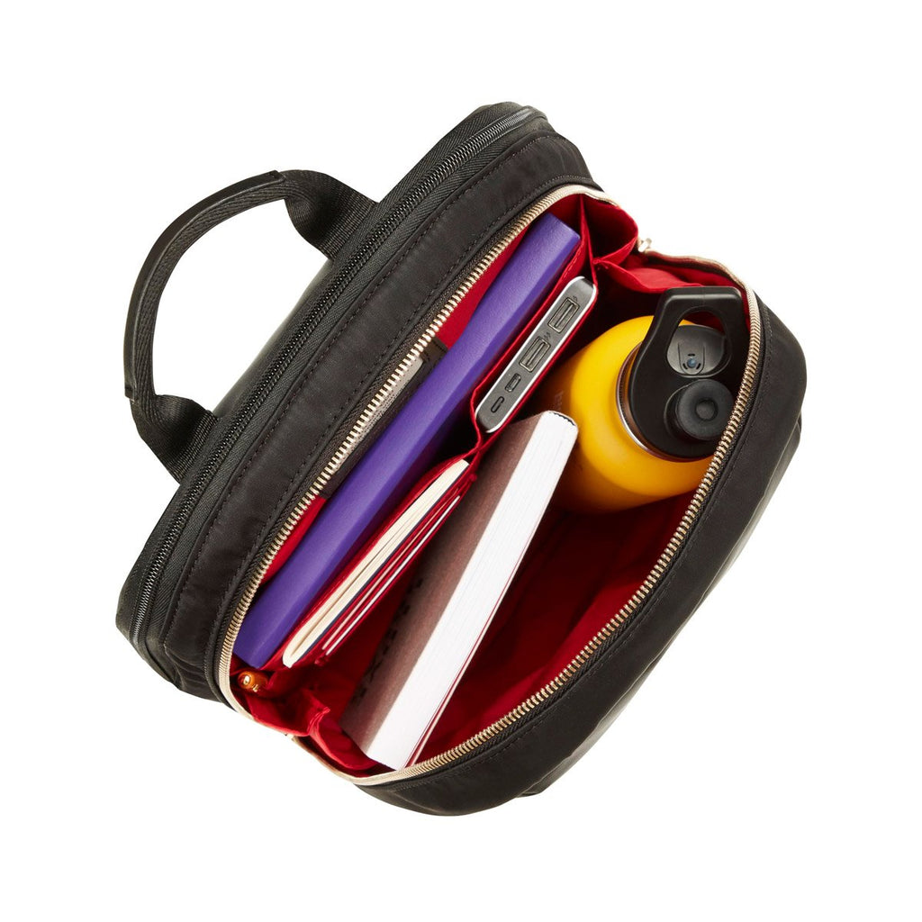KNOMO Mini Beaufort Expandable Backpack Internal With Items 12" -  Black | knomo.com