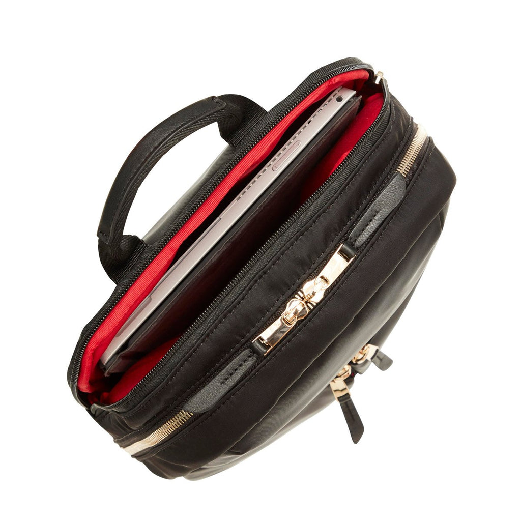 KNOMO Mini Beaufort Expandable Backpack Internal With Laptop 12" -  Black | knomo.com