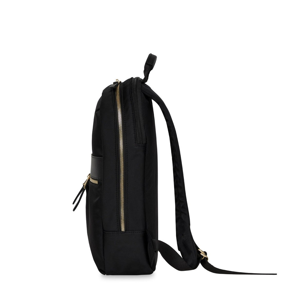KNOMO Mini Beaufort Expandable Backpack From Side 12" -  Black | knomo.com