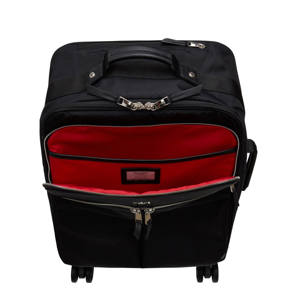 KNOMO Park Lane Boarding Tote Front Pocket Empty 15" -  Black | knomo.com