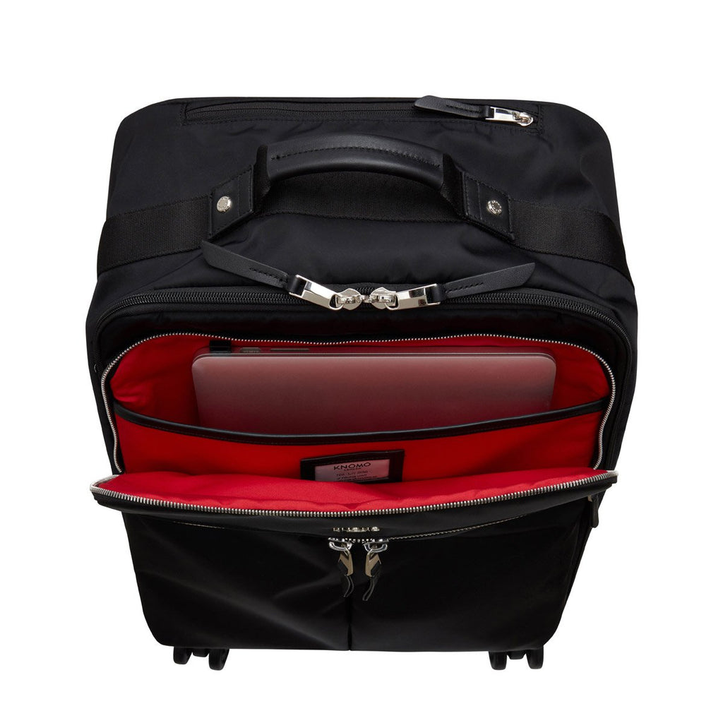 KNOMO Park Lane Boarding Tote Front Pocket With Laptop 15" -  Black | knomo.com