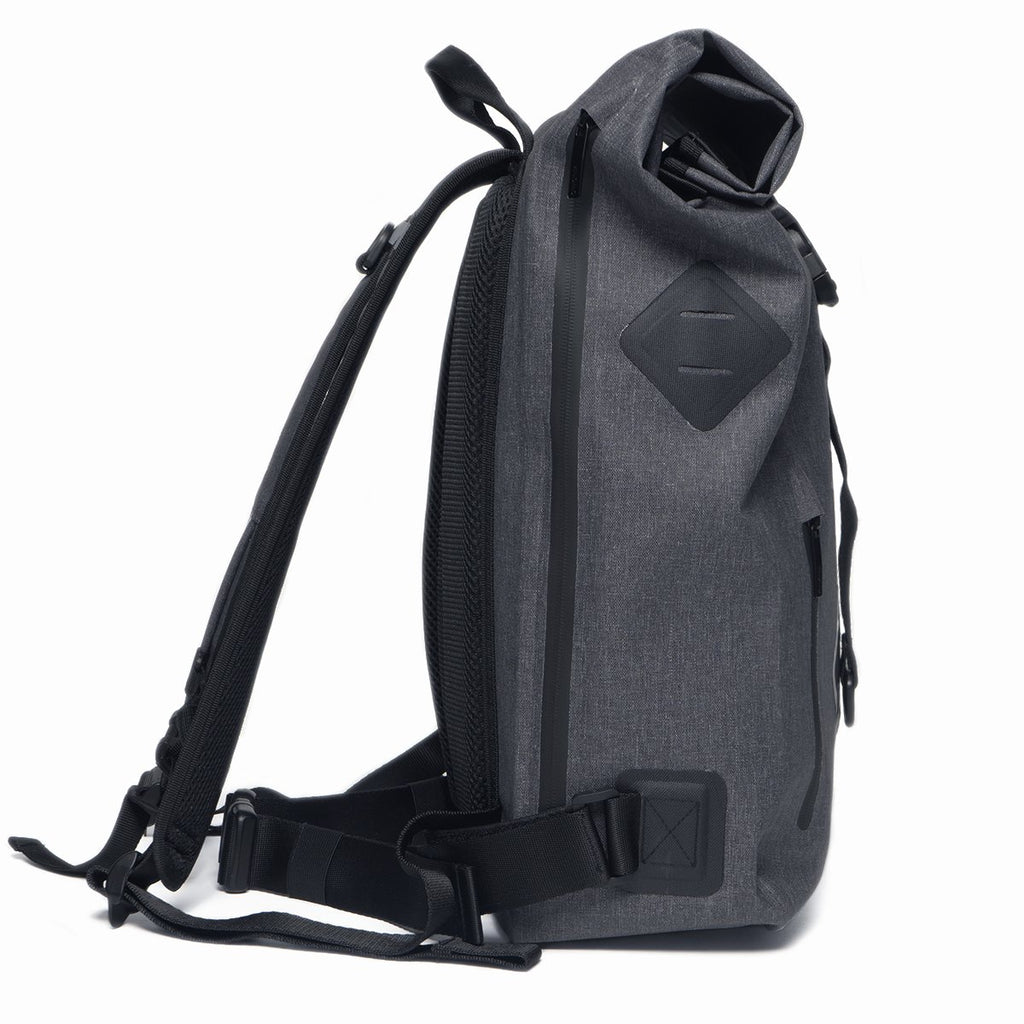 KNOMO Kew Roll-Top Laptop Backpack From Side 15" -  Grey | knomo.com