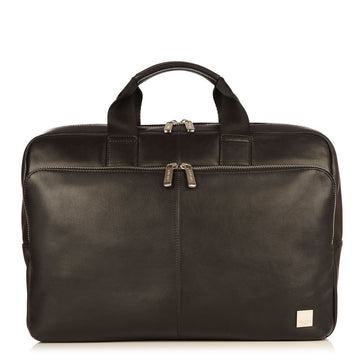 KNOMO Newbury Laptop Briefcase From Front 15" -  Black | knomo.com