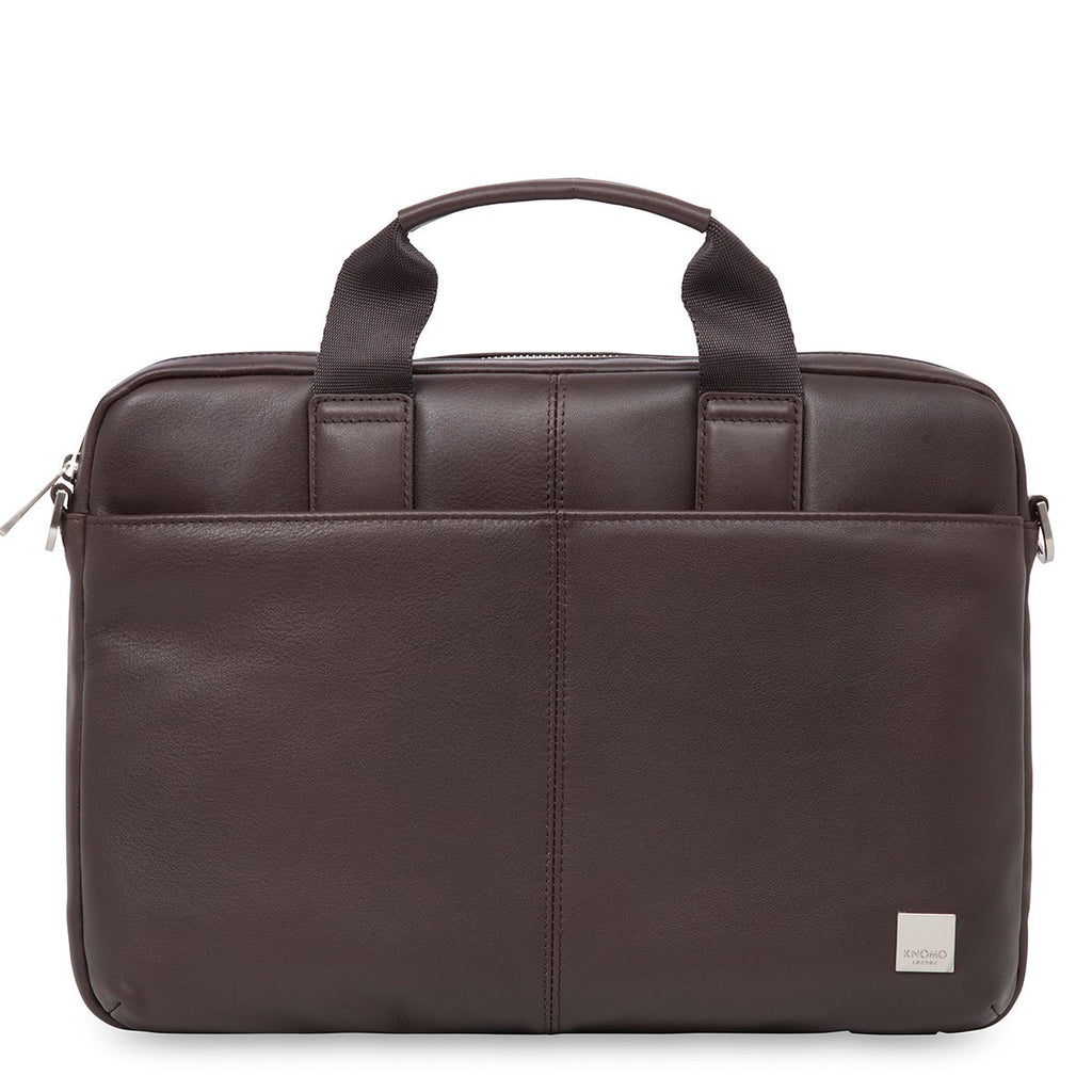 KNOMO Stanford Laptop Briefcase From Front 13" -  Brown | knomo.com