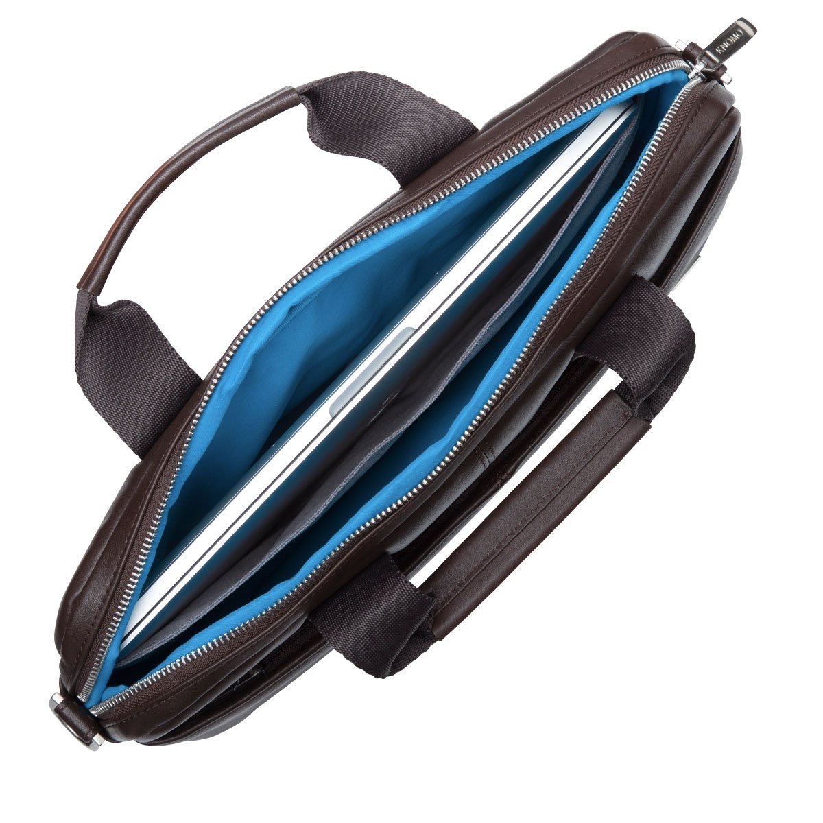 Brown Stanford 13" Slim Leather Laptop Briefcase KNOMO London